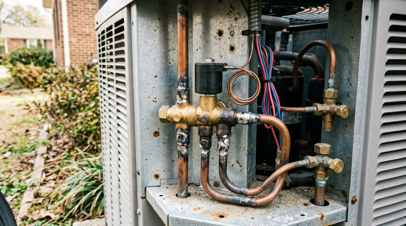 Reversing valve and solenoid coil inside a heat pump