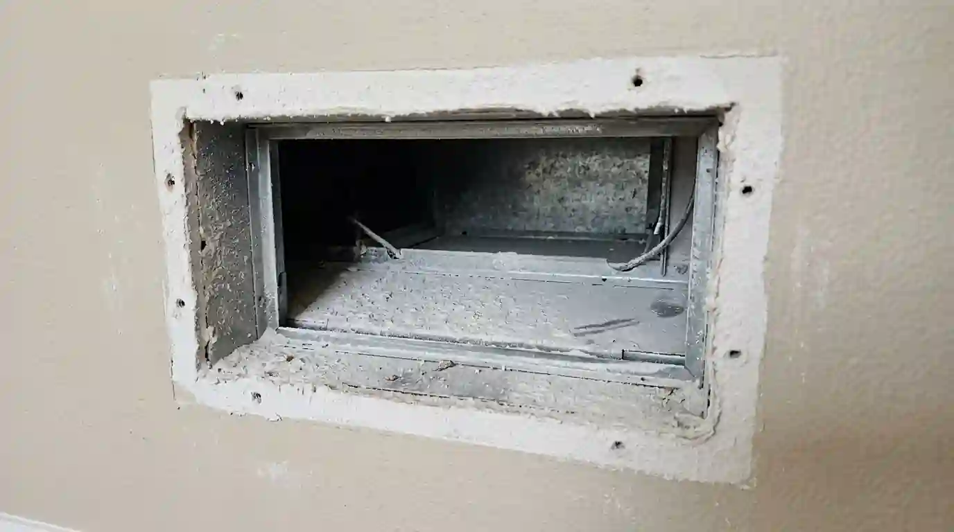 Drywall dust inside a return air grille