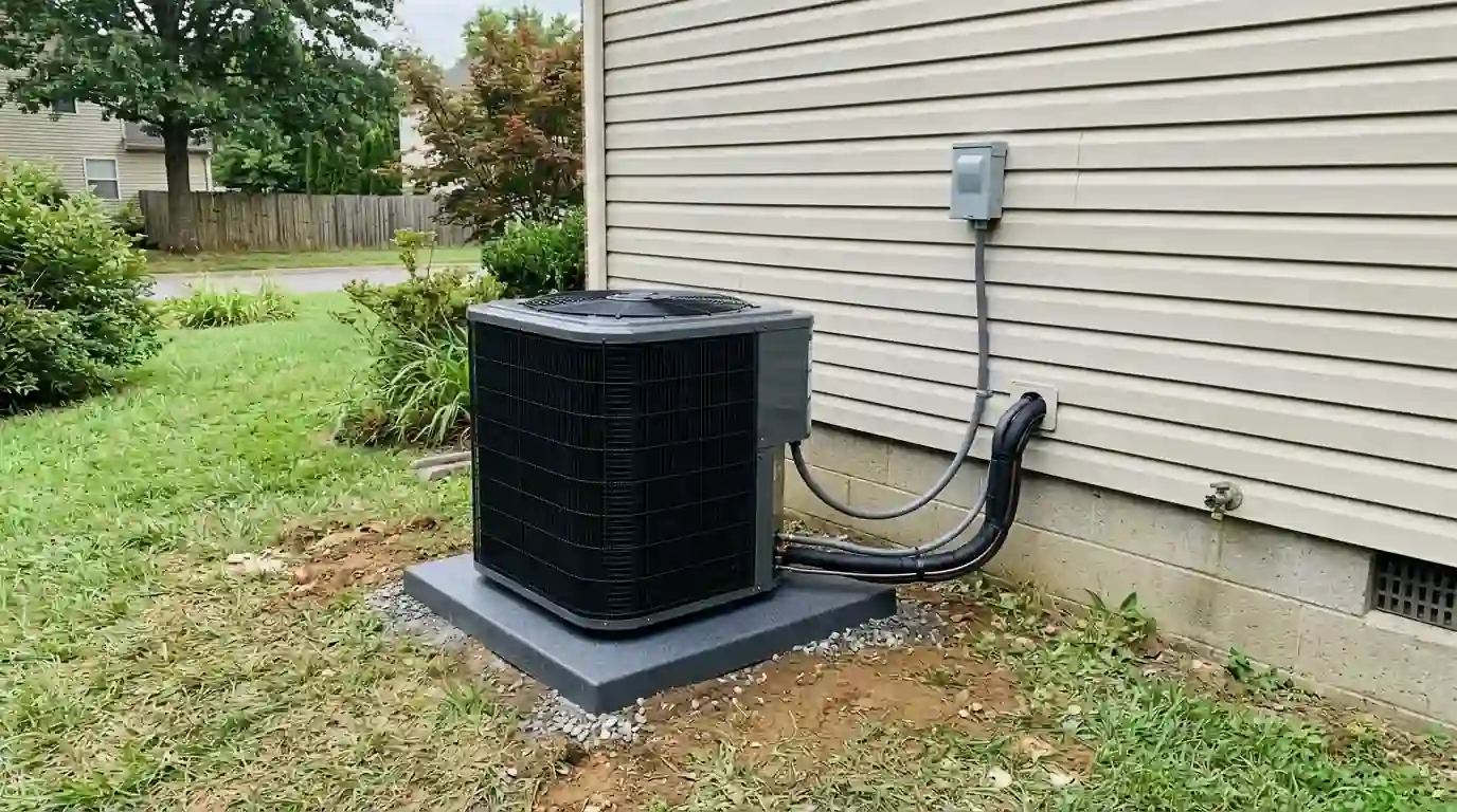 New heat pump with insulated line set and disconnect