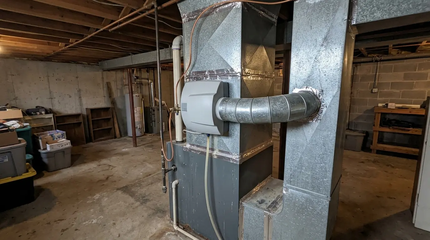 Bypass humidifier mounted on a furnace plenum
