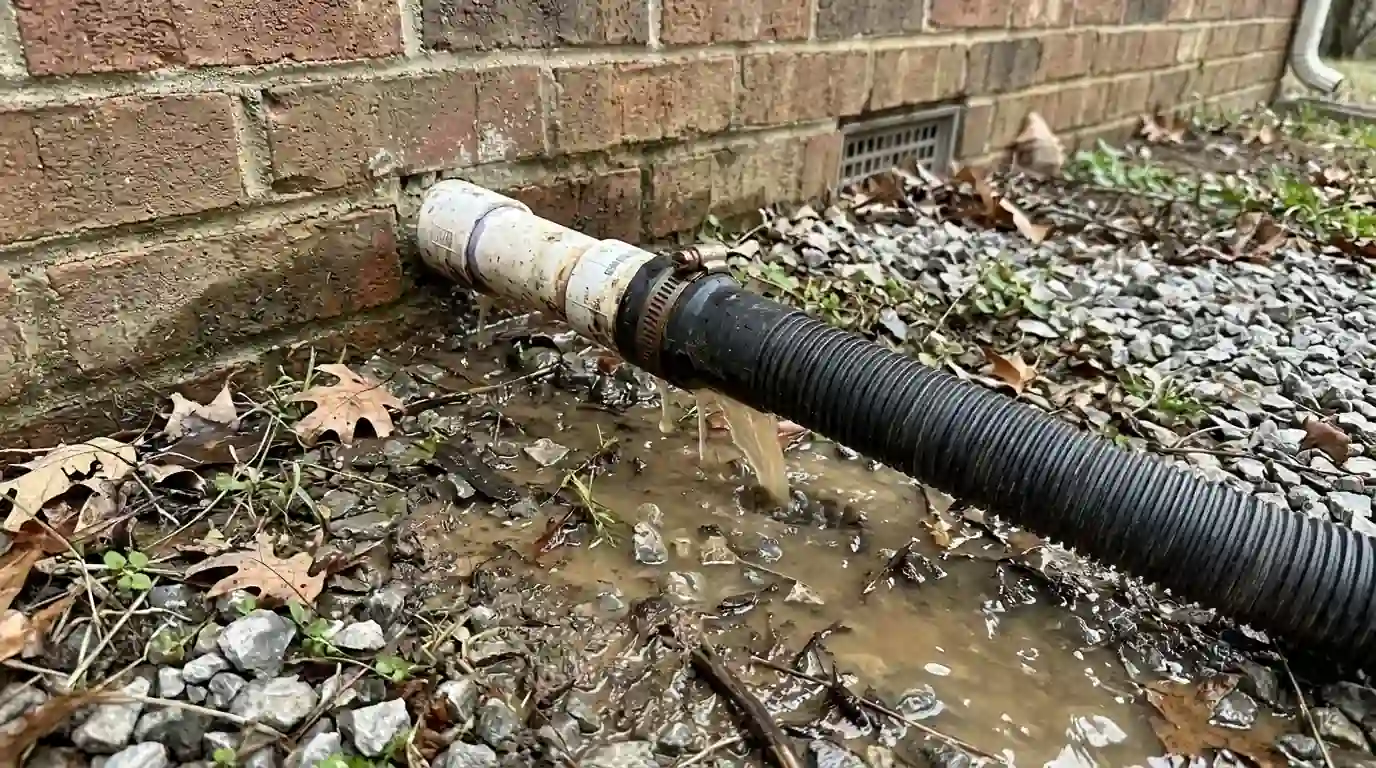Wet vacuum clearing an AC condensate drain line