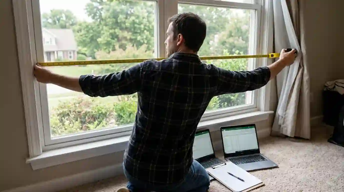 Measuring a window for a cooling load calculation